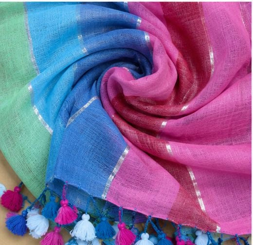 Rang Mahal Checks Linen Saree