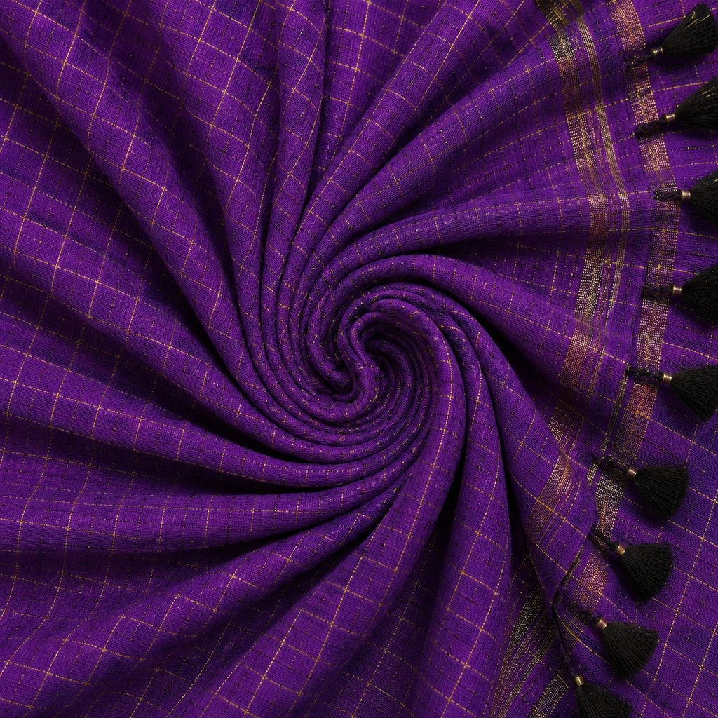 Jamuni Zari Checks Mulmul Saree