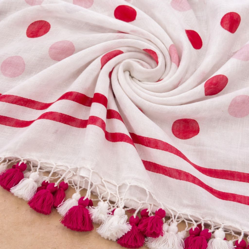 Snow Blossom Polka Saree
