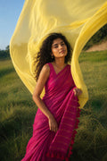 Rani Gulab Dual Zari Mulmul Saree