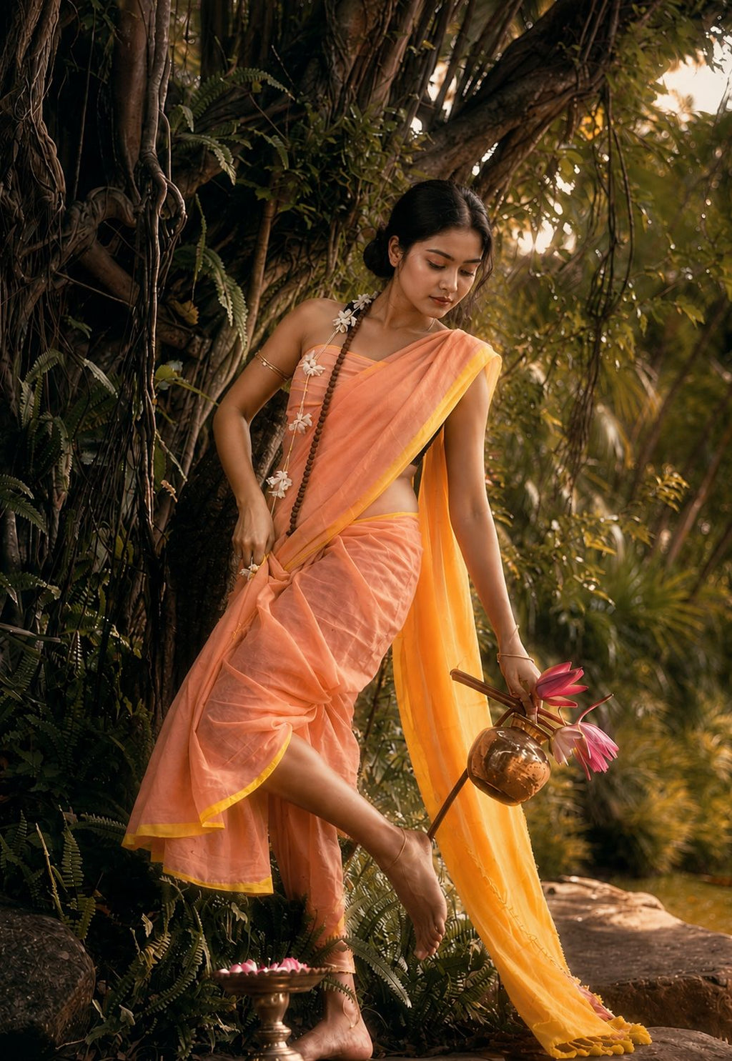 Sunehari dhup (mulmul saree)