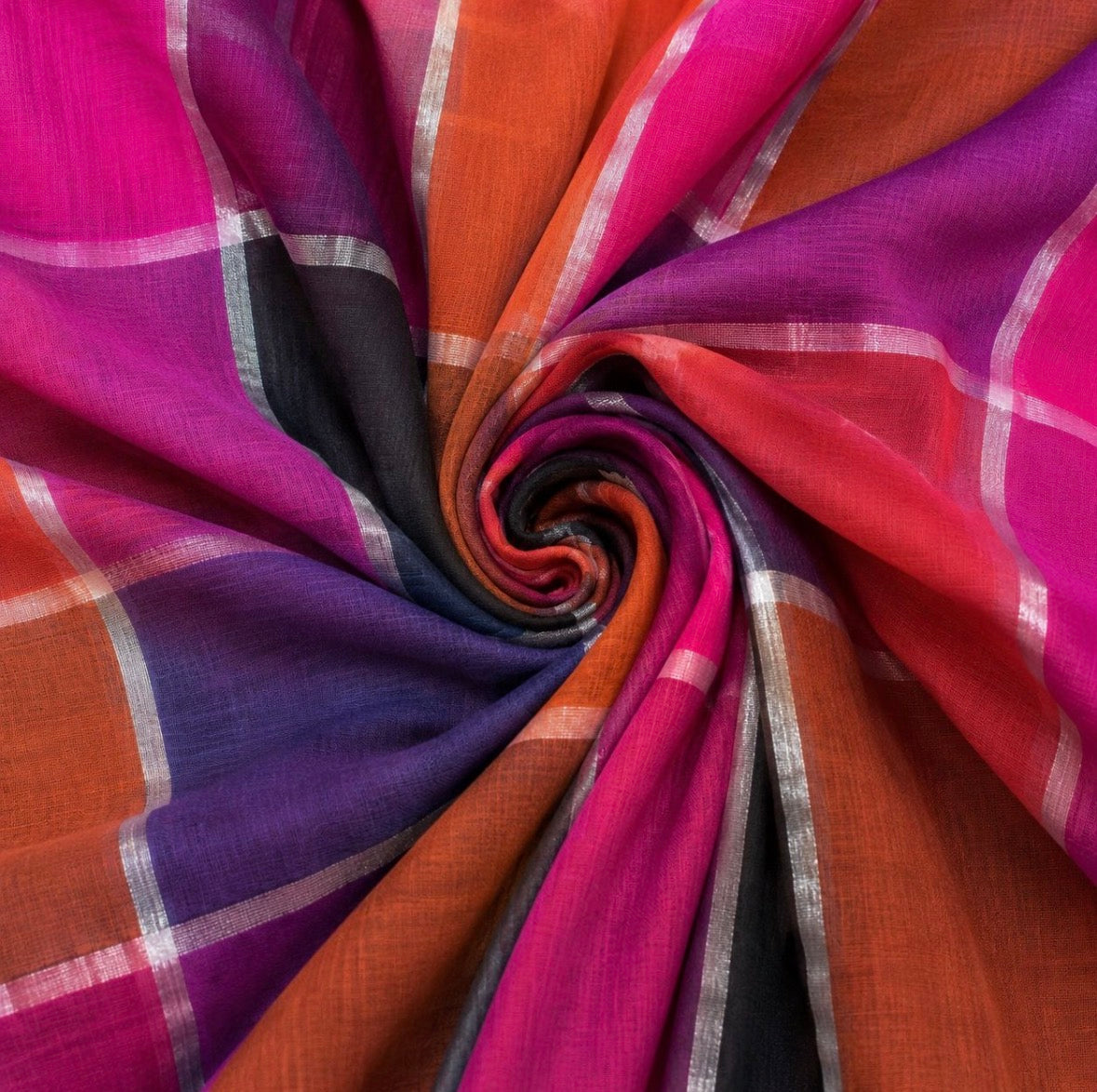 Rang Mahal Checks Linen Saree