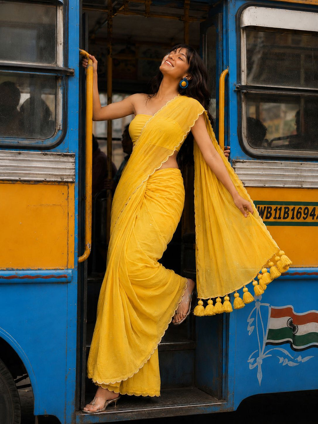 Sunlit Gulnaar Mulmul Saree