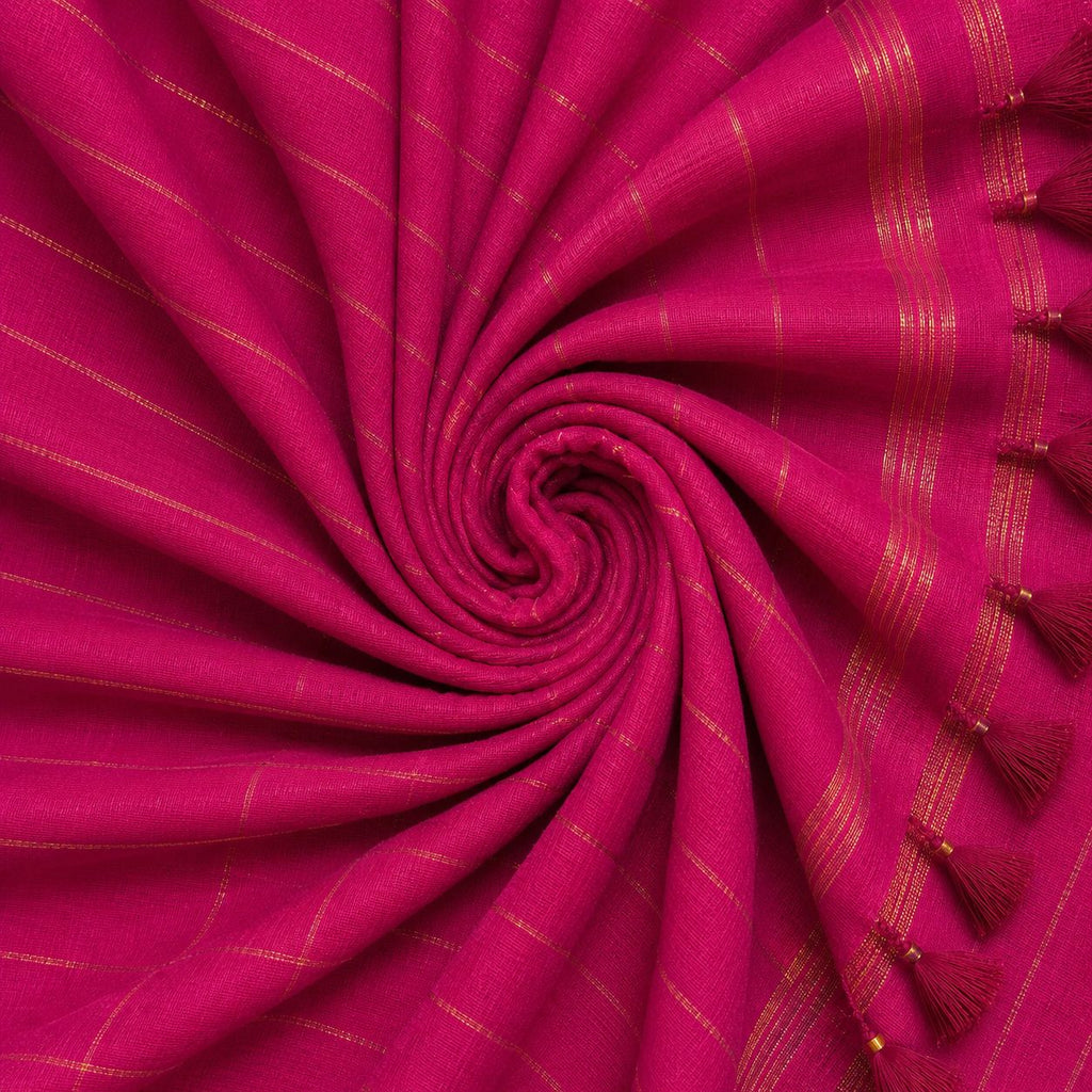 Rani Gulab Dual Zari Mulmul Saree